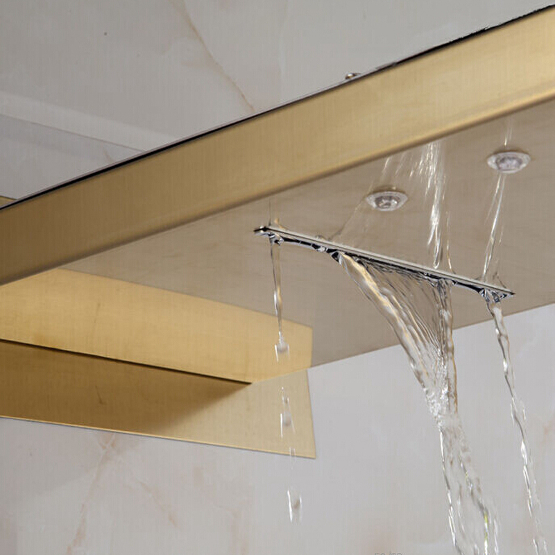 Cr-teil-Gold-LED-Waterfall-Shower-Set