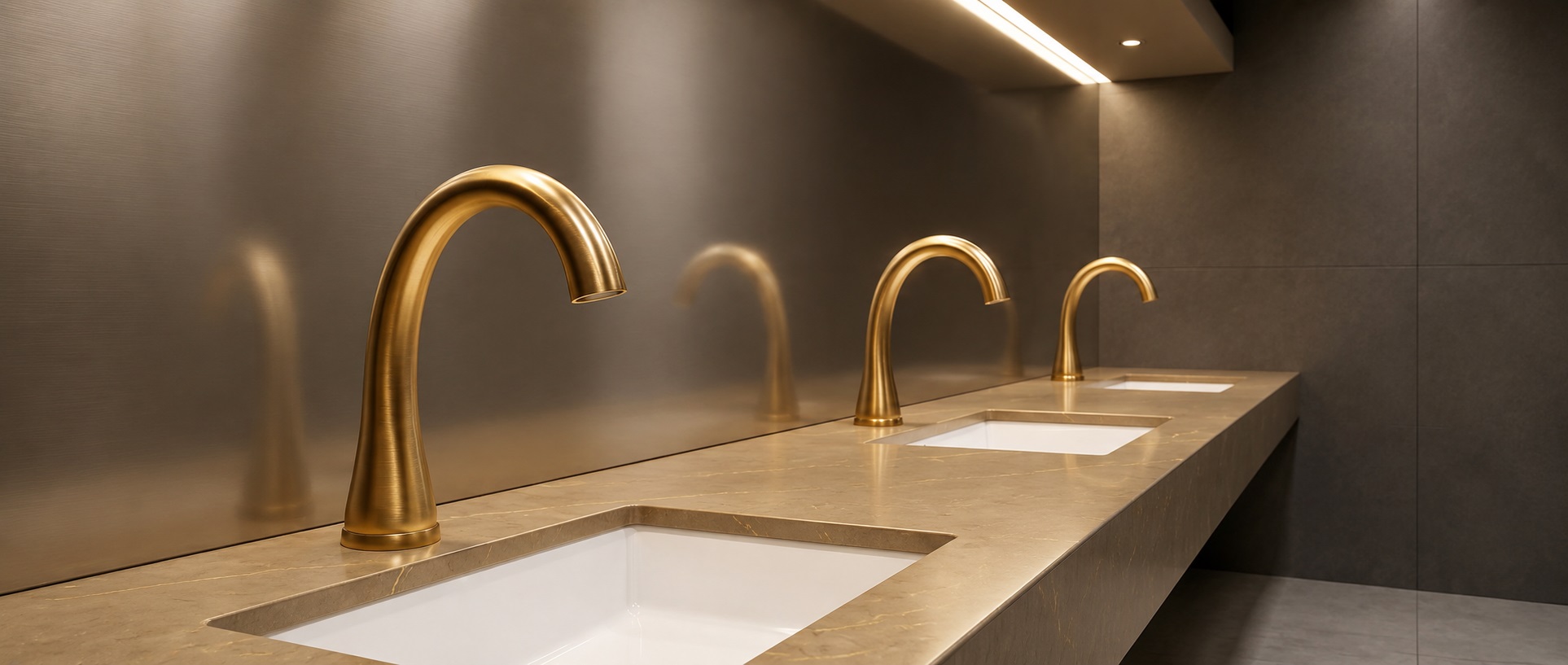 Fontana FS-1094-BG-DP brushed gold commercial touchless automatic sensor faucet
