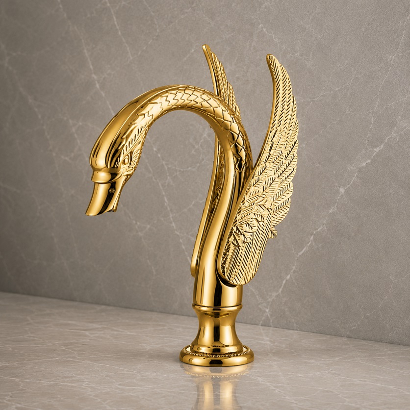 Gold Swan Touchless Motion Sensor Faucet and Vessel Sink and By Fontana