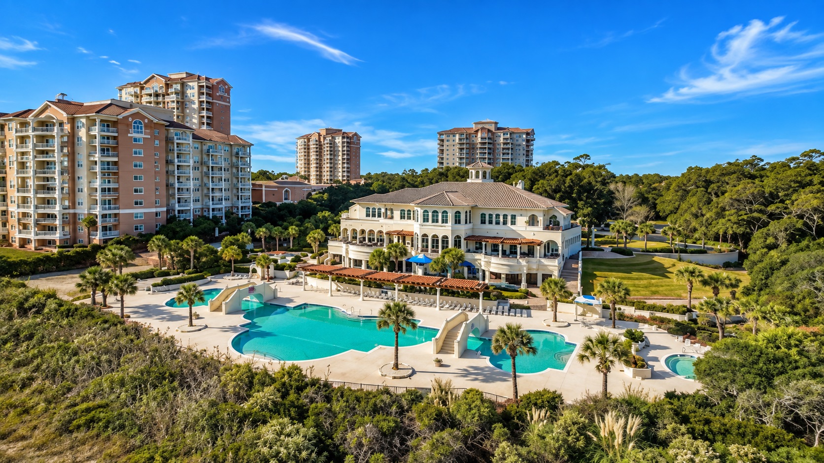 Resort-style pool and outdoor amenity environment