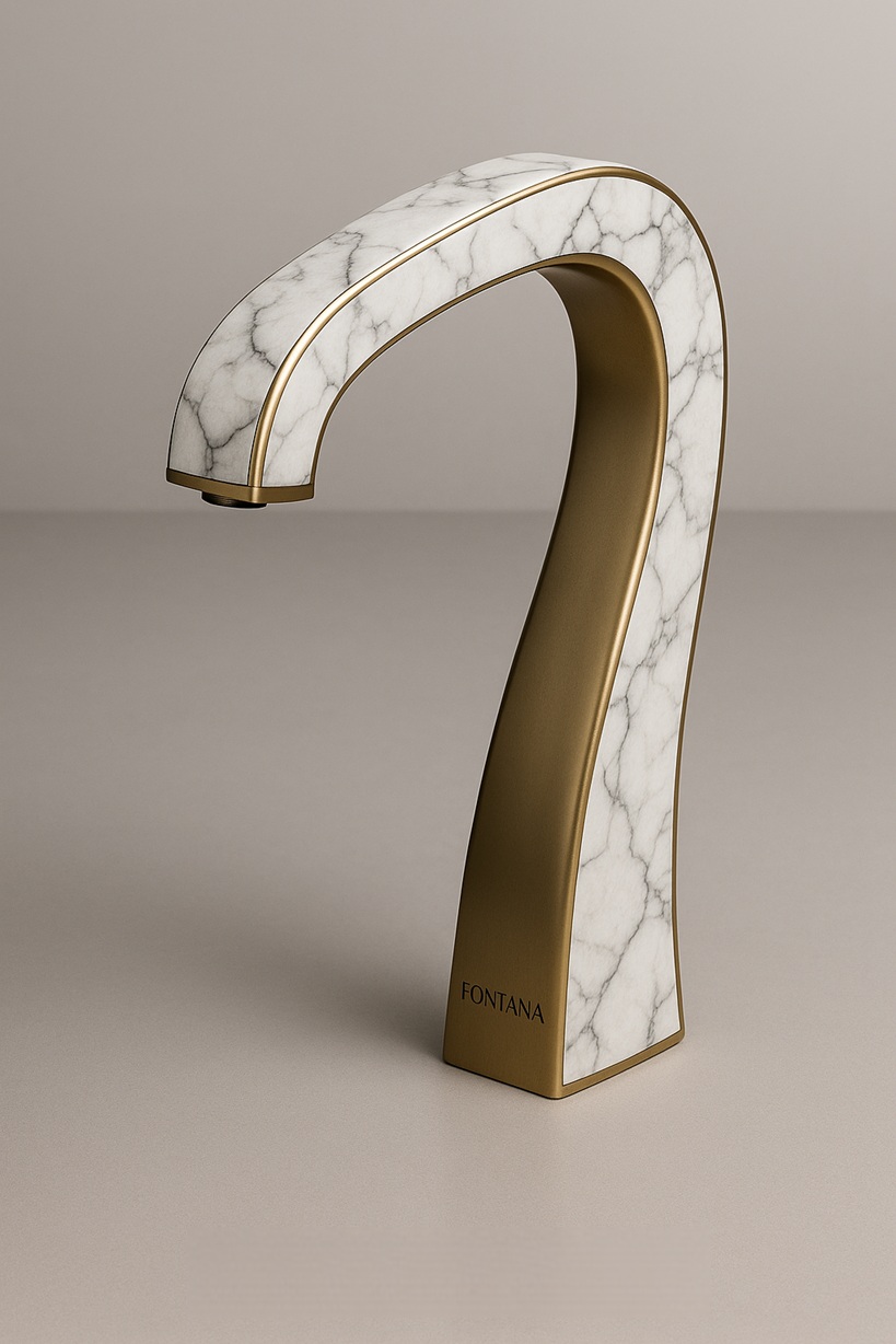 Brushed Gold White Vein