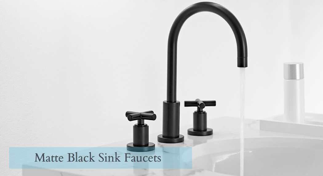 Matte Black Bathroom Faucets, Bathroom Bridge Faucet Black