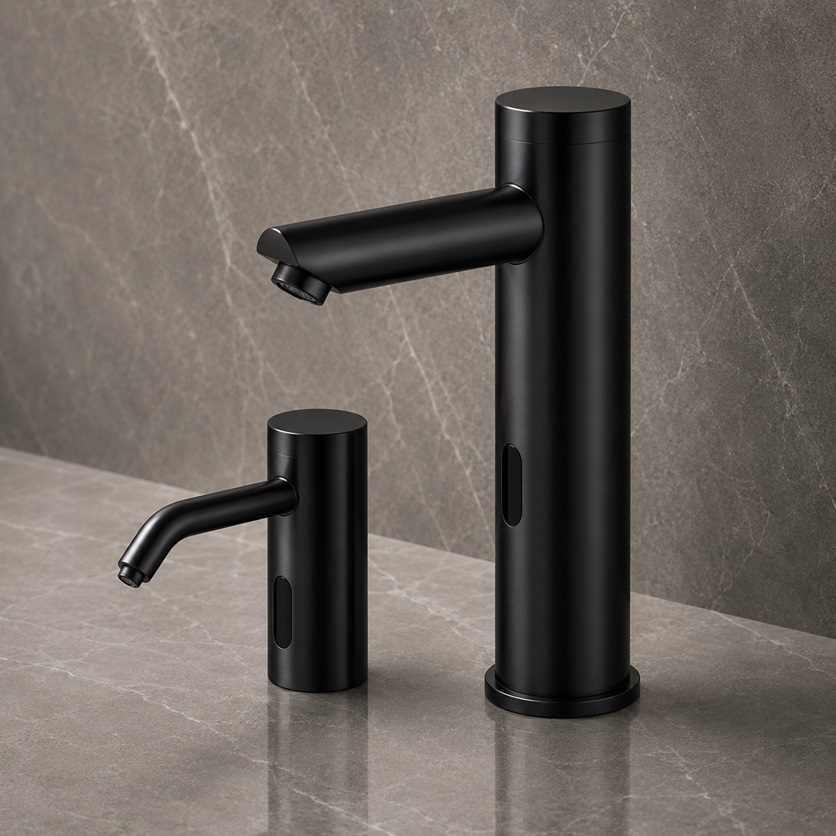 Fontana Oil Rubbed Bronze Touchless Motion Activated Sink Faucet and Automatic Touchless Commercial Soap Dispenser