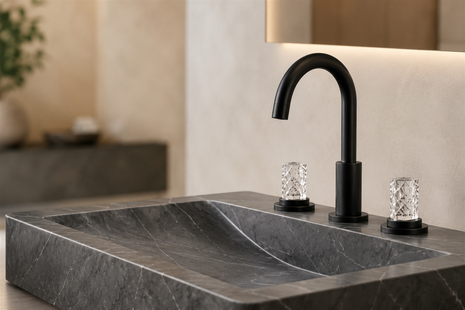 Fontana TwinLuxara Matte Black hospitality bathroom faucet specification
