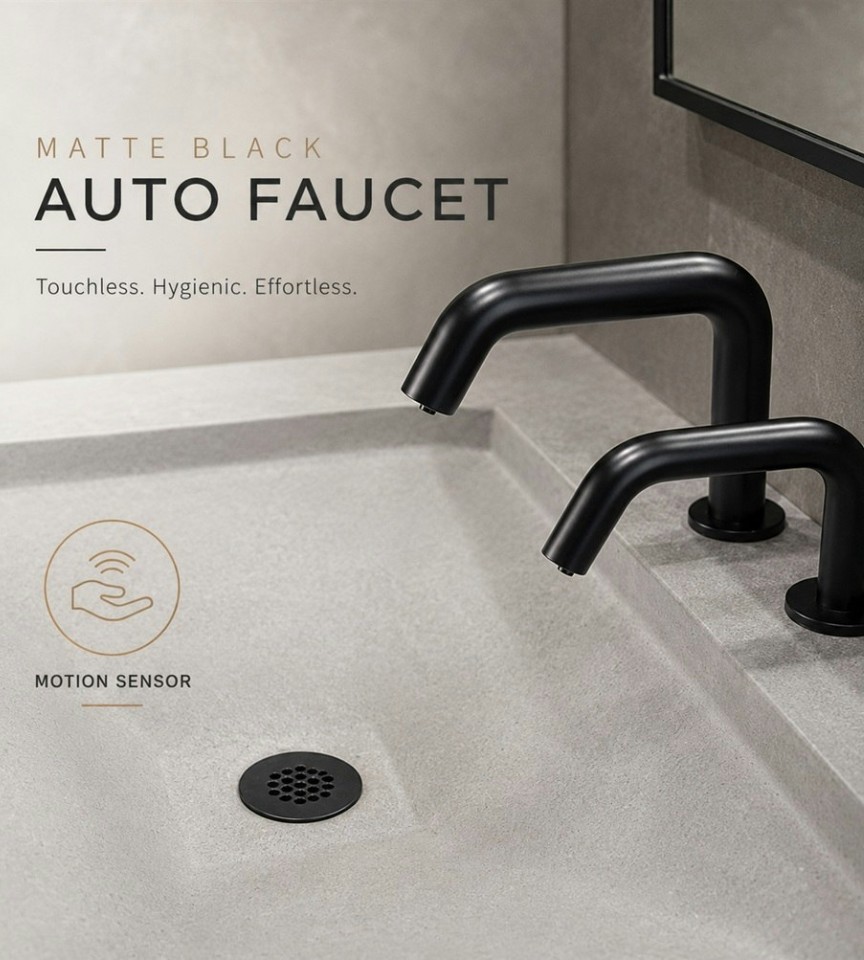 Matte Black Automatic Motion Sensor Faucet