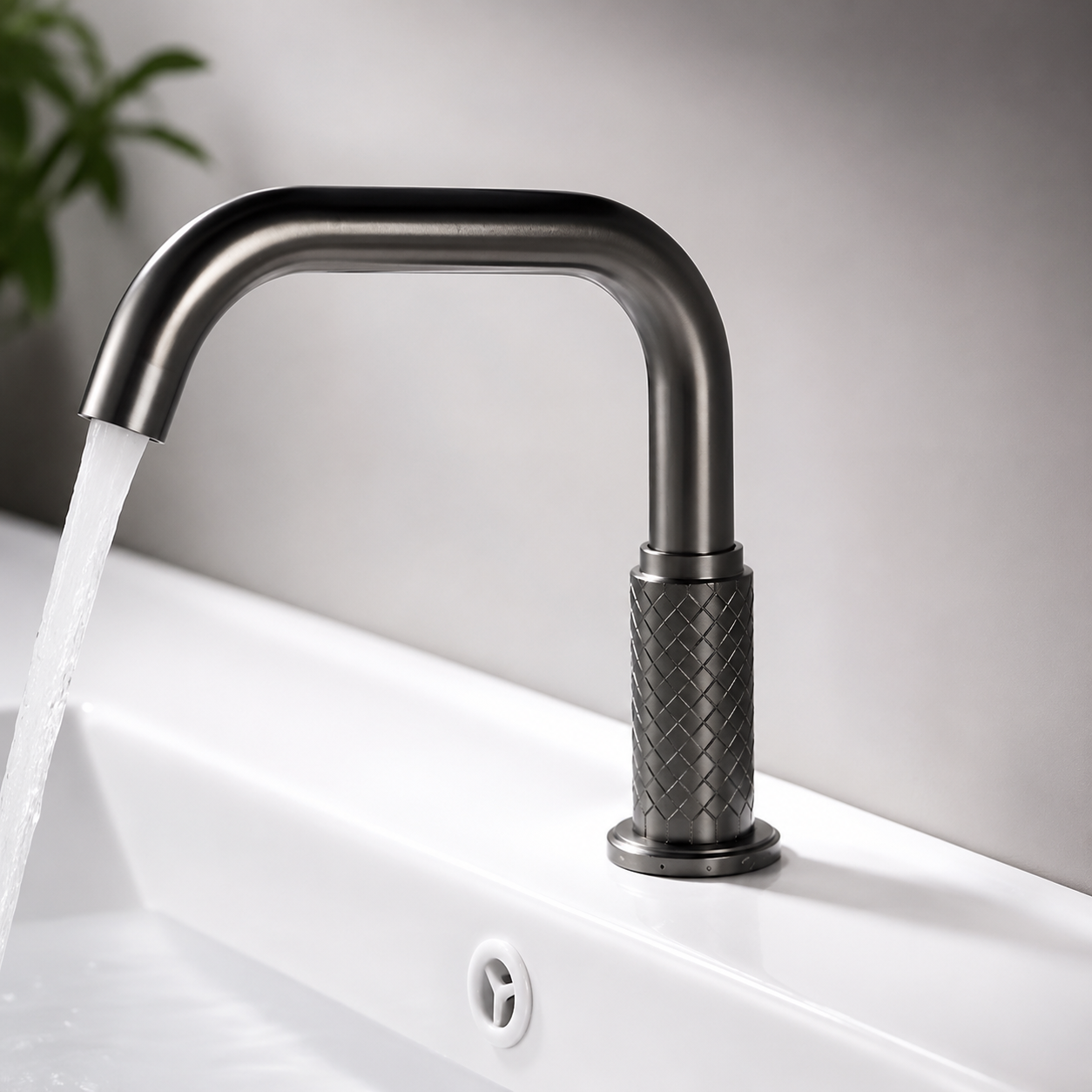 Fontana Gun Metal Gray Basin Bathroom Sensor Faucet for Qiddiya Grand Hotel