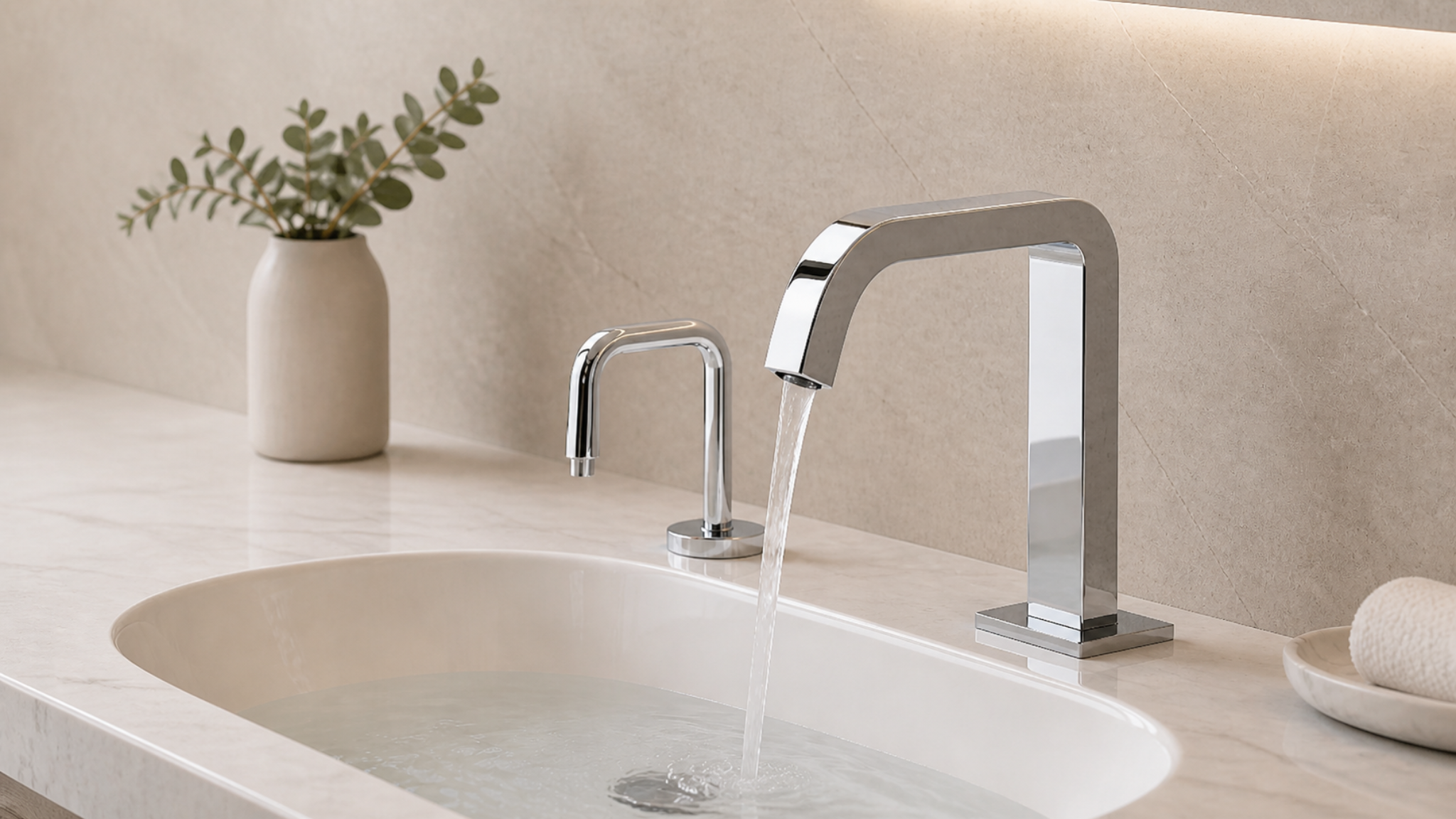 Touchless faucets for healthcare facilities and medical settings