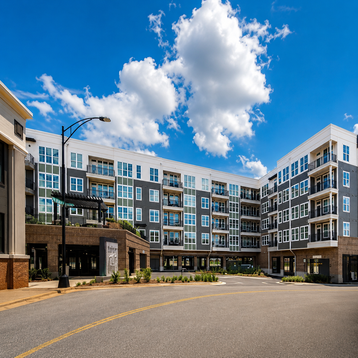 BellaAge Hickory downtown active adult community exterior concept with modern residential wings