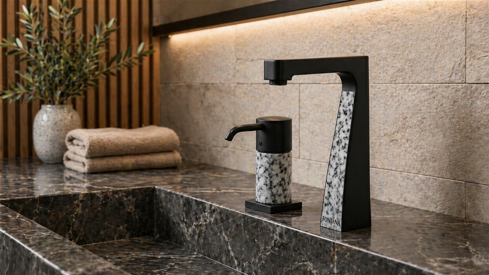 Commercial touchless faucet in dark bronze finish