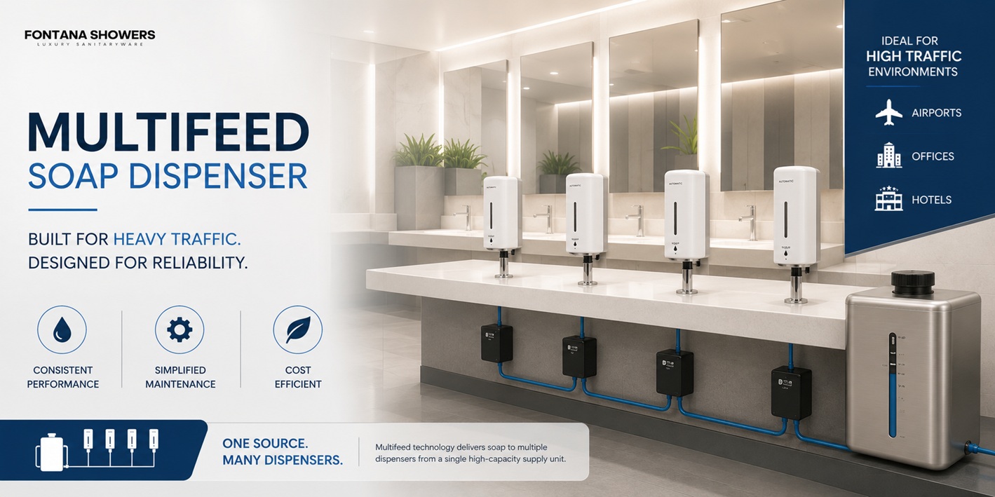 Fontana Showers MultiFeed Commercial Soap Dispenser System for High-Traffic Restrooms