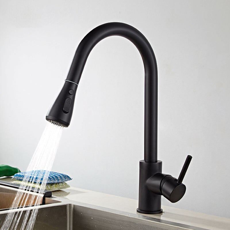 Lao Ladder duif Finish On Matte Black Delta Kitchen Faucet Chipped & Pull Down Sprayer