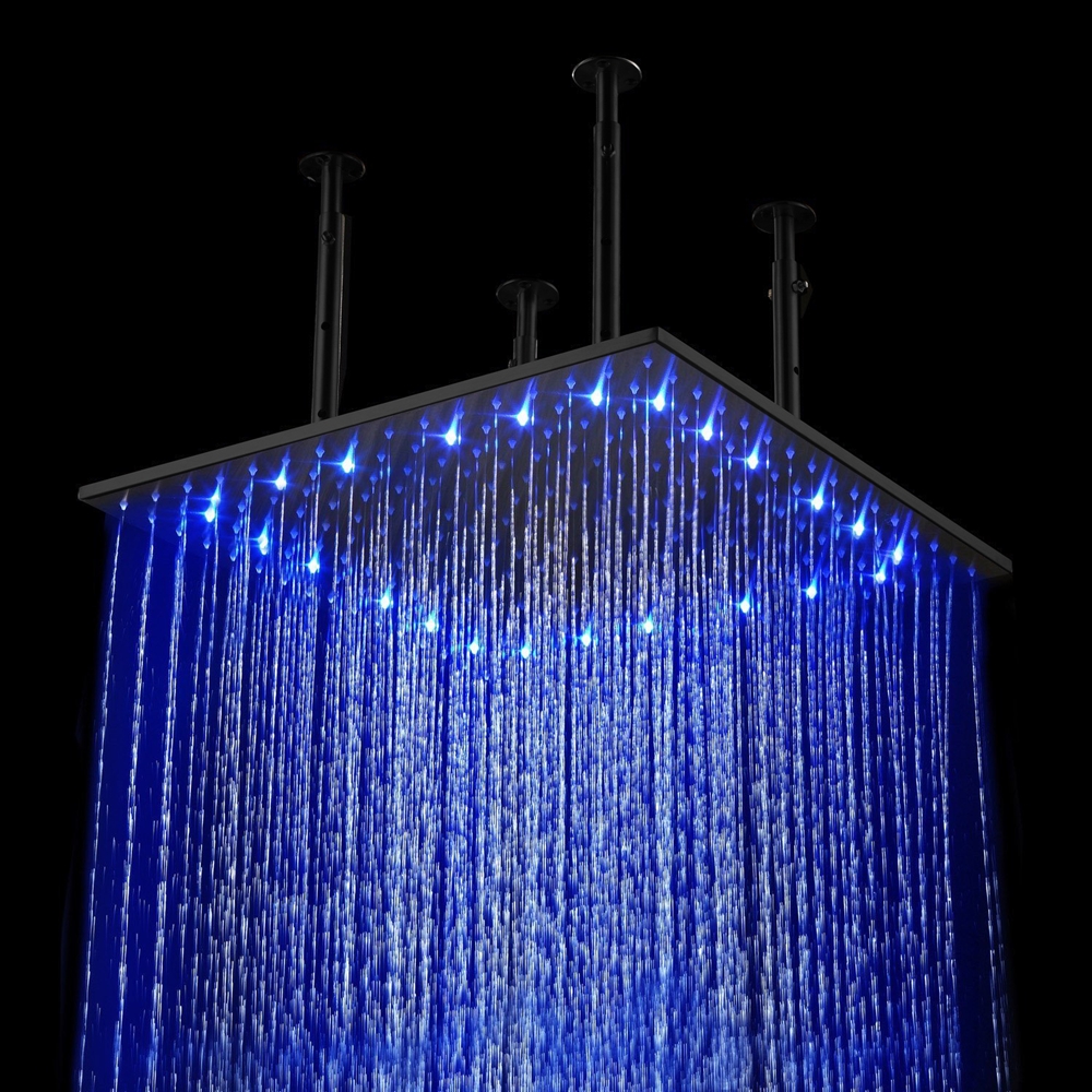 Fontana 24" Oil Rubbed Bronze Square Rainfall LED Showerhead