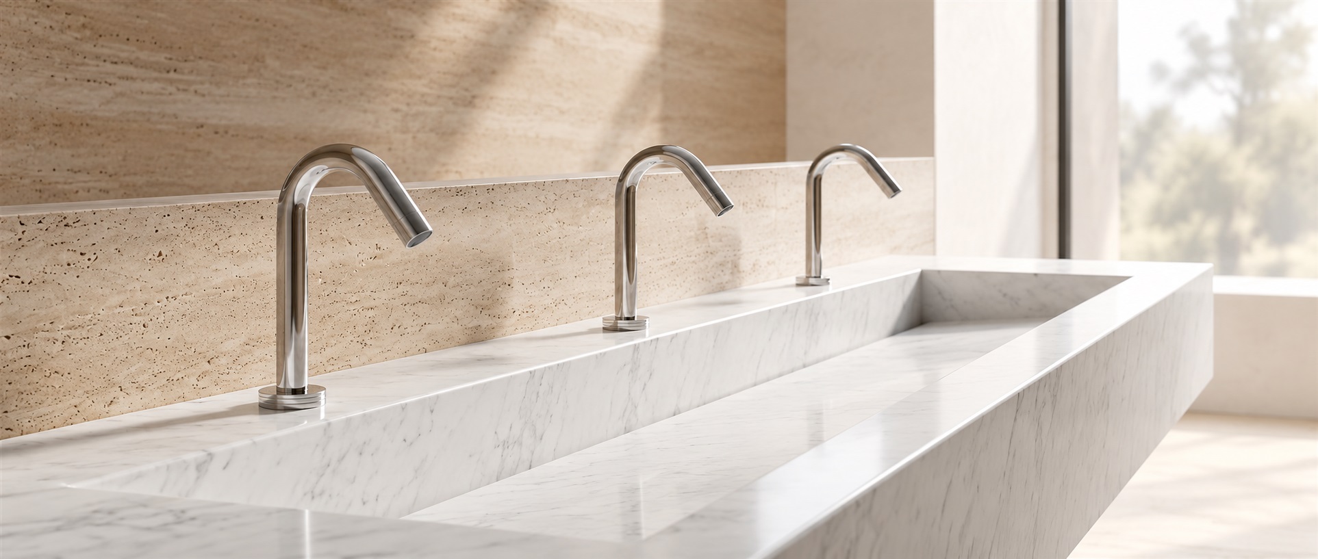 Fontana Geneva chrome deck mounted commercial sensor faucet model FS1226CH