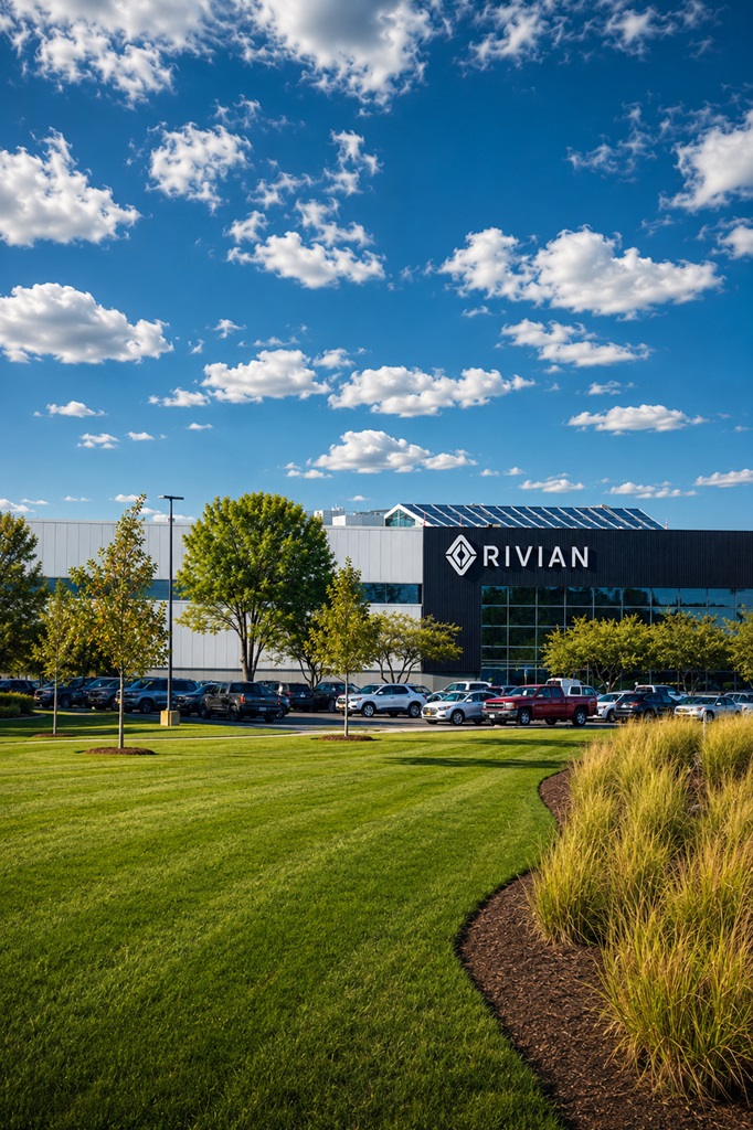 Rivian manufacturing facilities Fontana commercial touchless faucet project