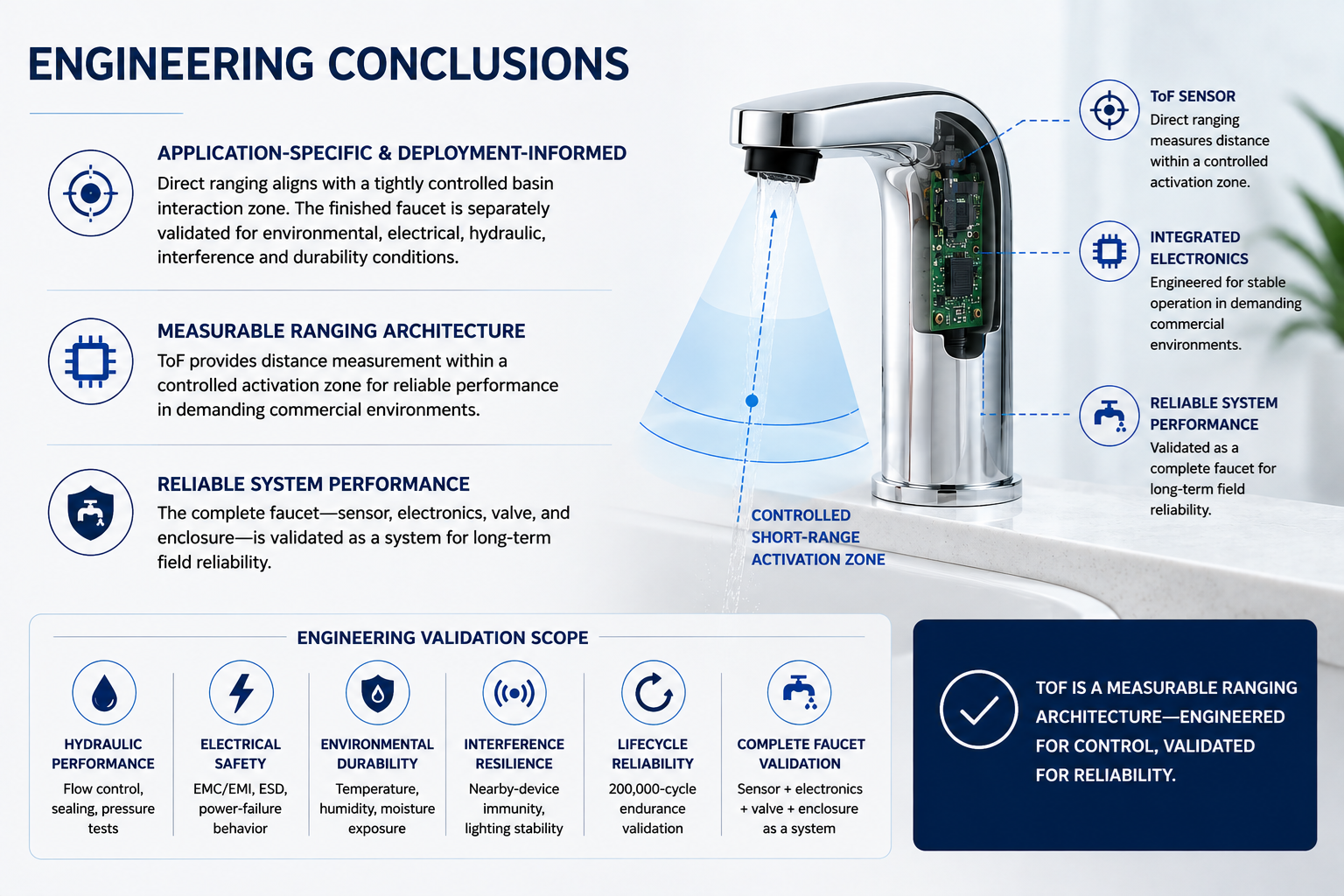 Fontana commercial touchless faucet engineering and coordinated wash systems