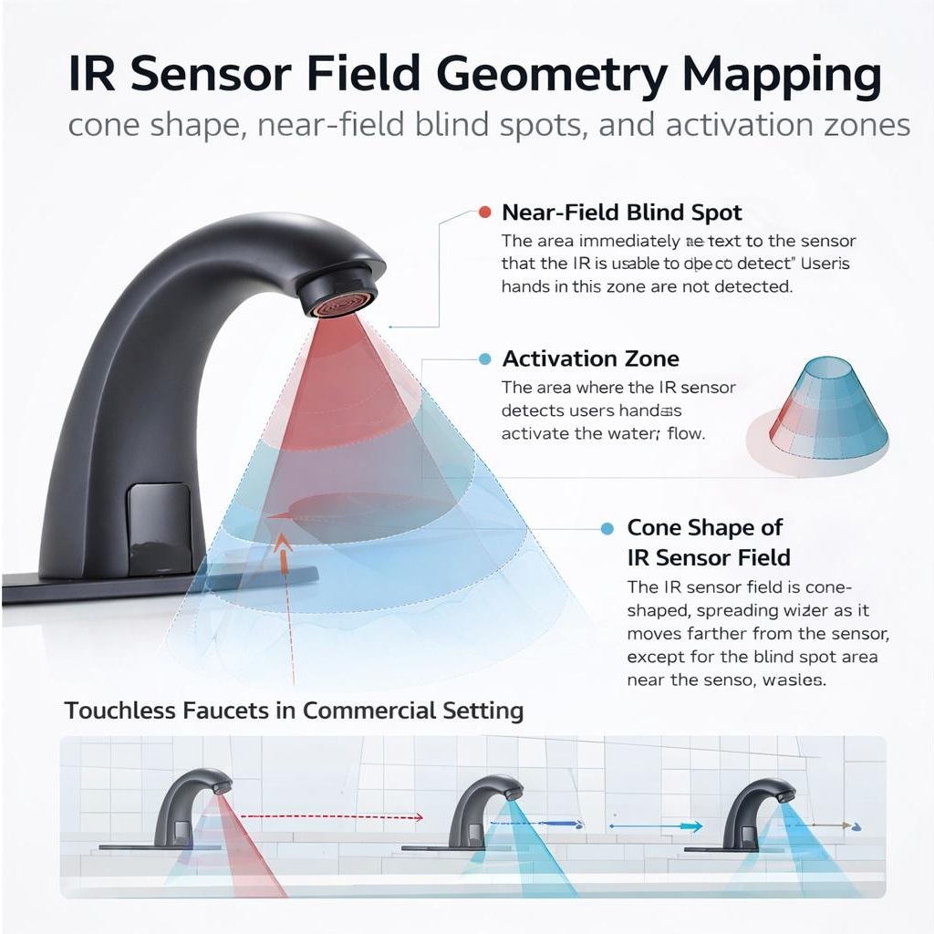 Infrared sensor detection field showing hand activation zones