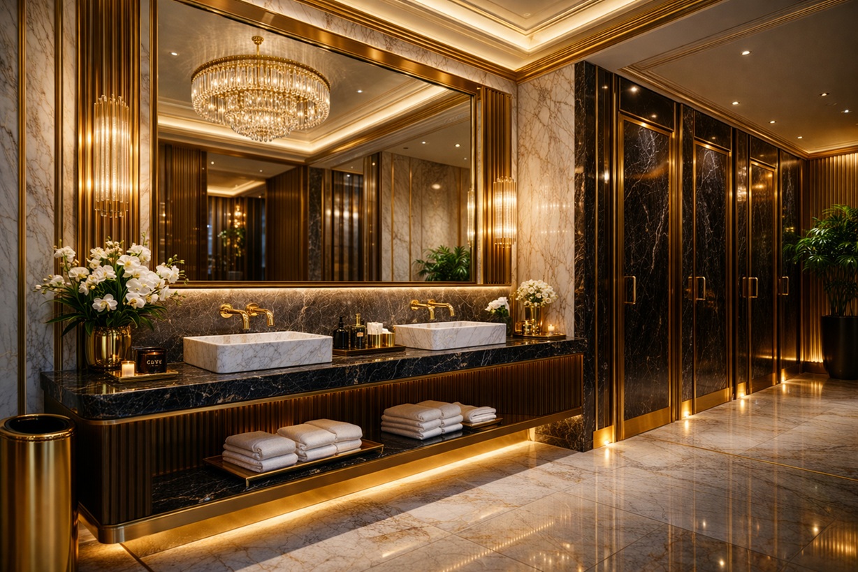 Upscale hotel restroom