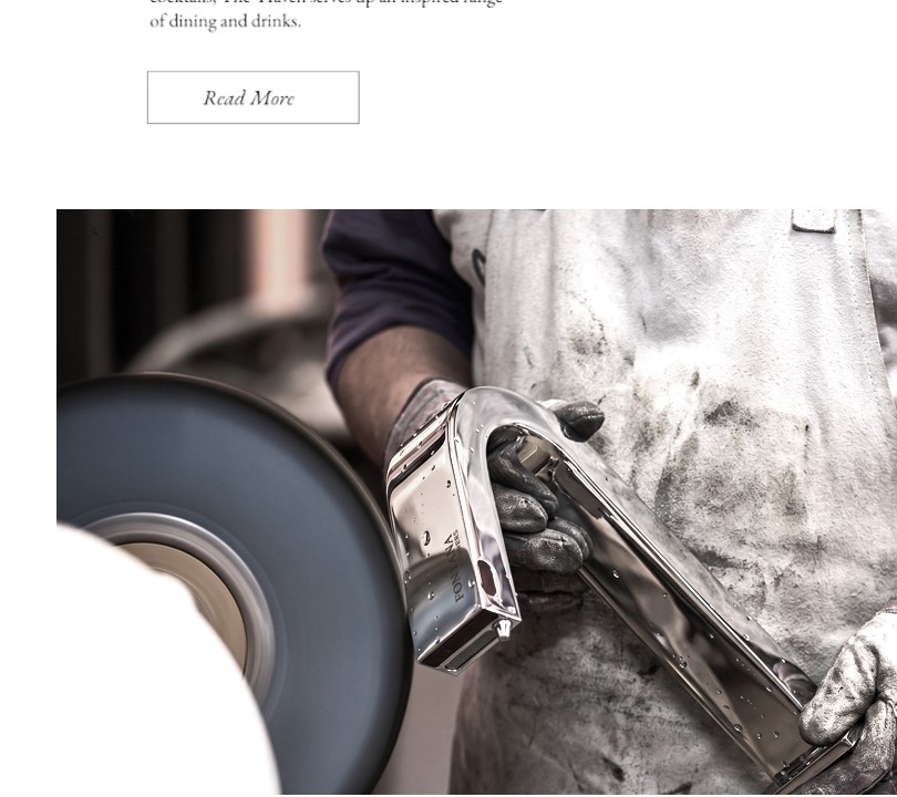 Craftsperson finishing a chrome faucet