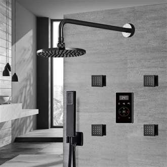 Fontana Automatic Thermostatic Shower with black digital touch panel in dark oil rubbed bronze finish