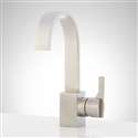FontanaShowers Bar Sink Faucet Brass Ultra Single Hole Bar Faucet Brushed Nickel with Lever Handle