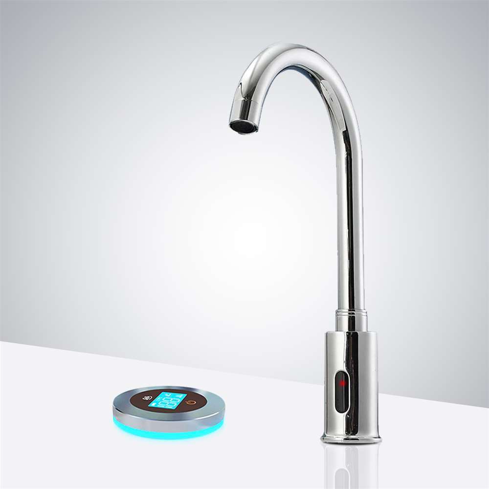 Fontana Wella Goose Neck Commercial Automatic Touchless Sensor Faucet Chrome