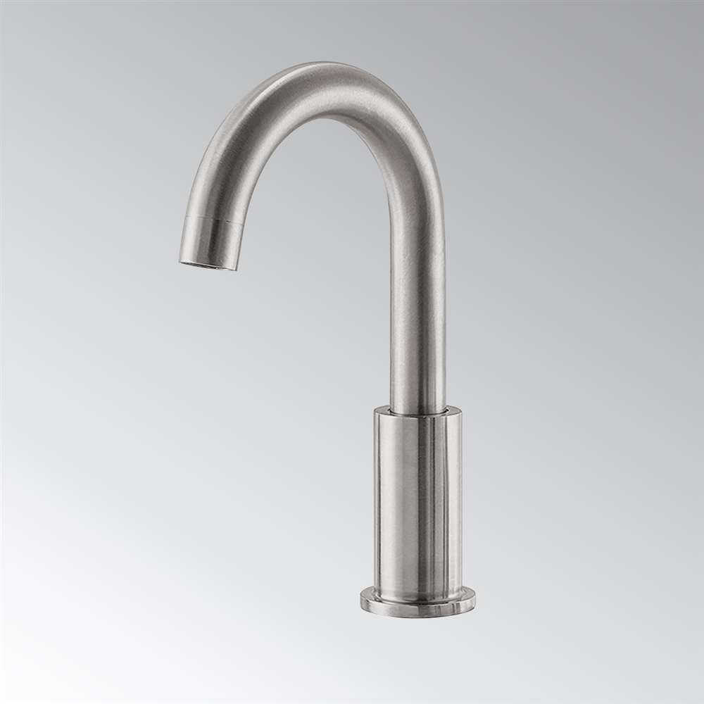 Fontana Wella Goose Neck Commercial Automatic Touchless Sensor Faucet Brushed Nickel