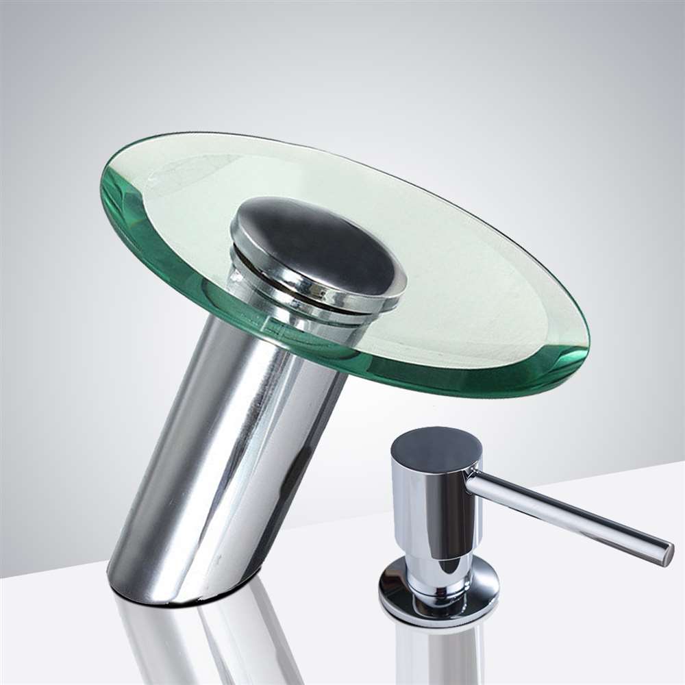Fontana Chrome Commercial Waterfall Automatic Motion Sensor Faucet with Soap Dispenser