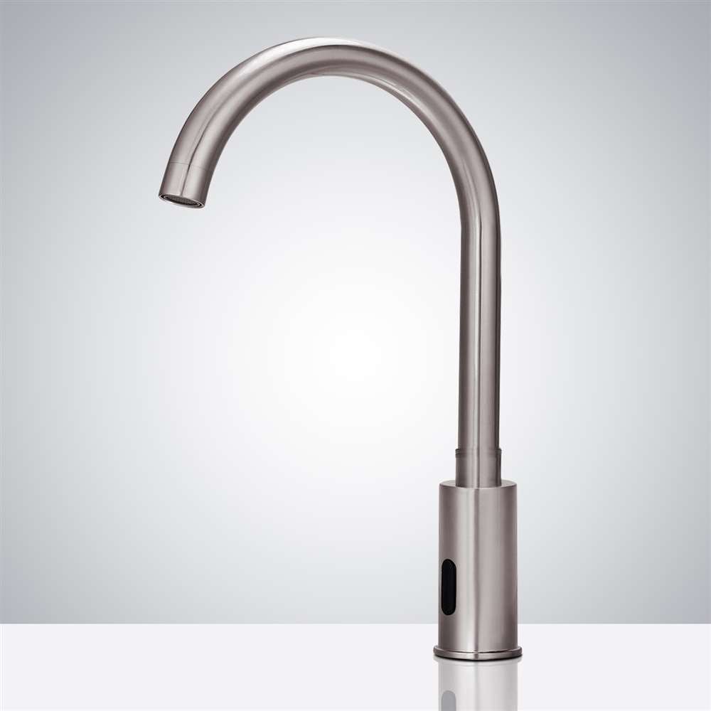 Fontana Wella Goose Neck Commercial Automatic Sensor Faucet Brushed Nickel