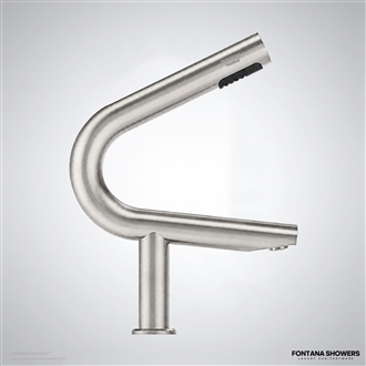 Fontana Commercial Automatic Touchless Sensor Faucet with Hand Dryer in Brushed Nickel