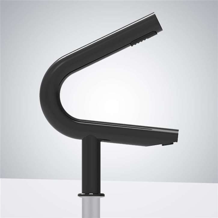 Fontana Palermo Matte Black Touchless Sensor Faucet with Hand Dryer