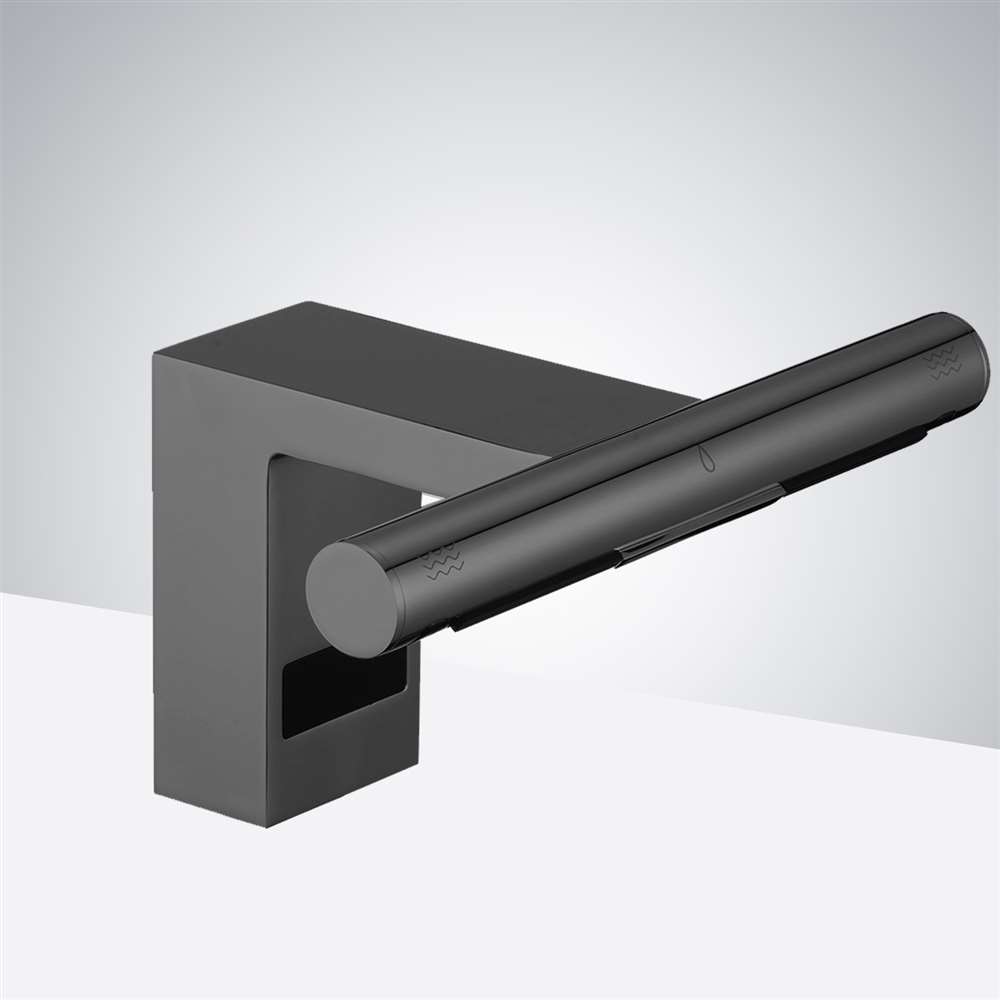 Fontana Catania Automatic Touchless Integrated Sensor Faucet with High-Speed Hand Dryer Black