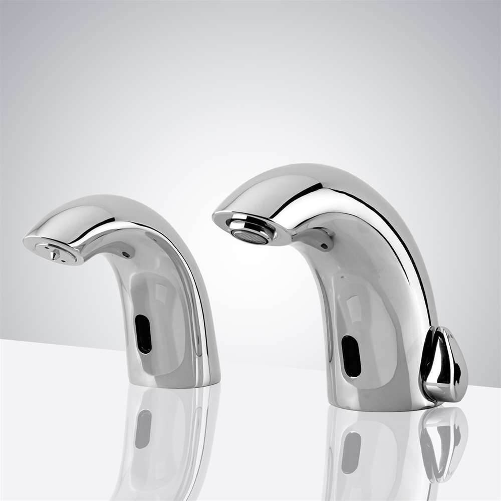 Fontana Commercial Chrome Automatic Motion Sensor Faucet with Soap Dispenser