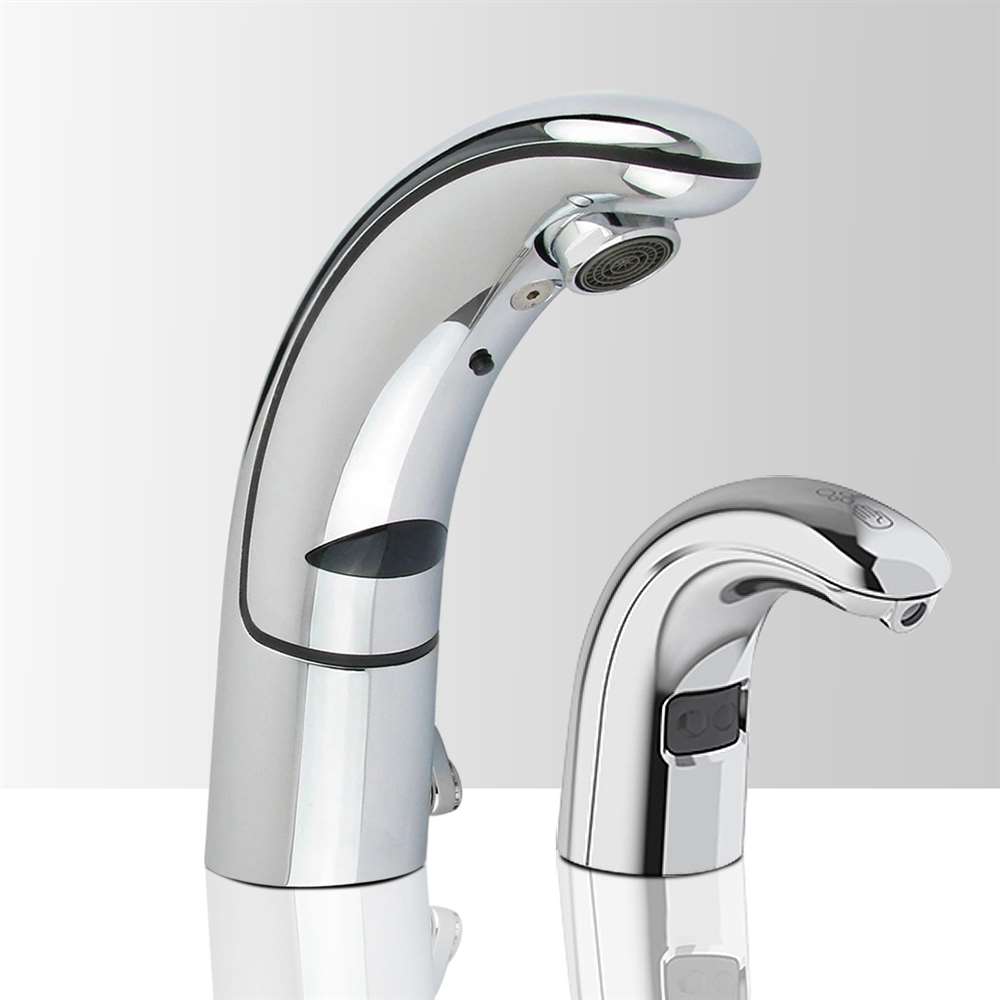 Fontana Commercial Chrome Automatic Motion Sensor Faucet with Soap Dispenser