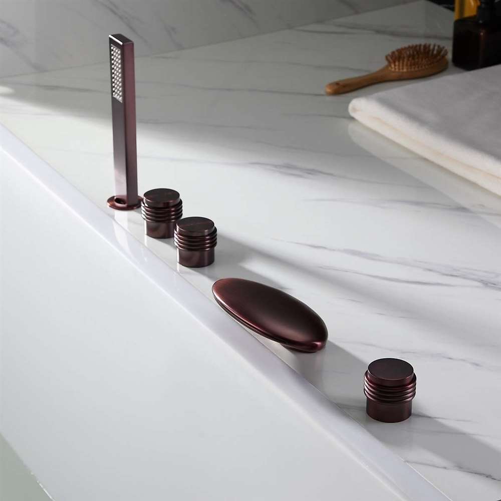Fontana Vincci Oil Rubbed Bronze Wide Spout Bathtub System with Hand Shower
