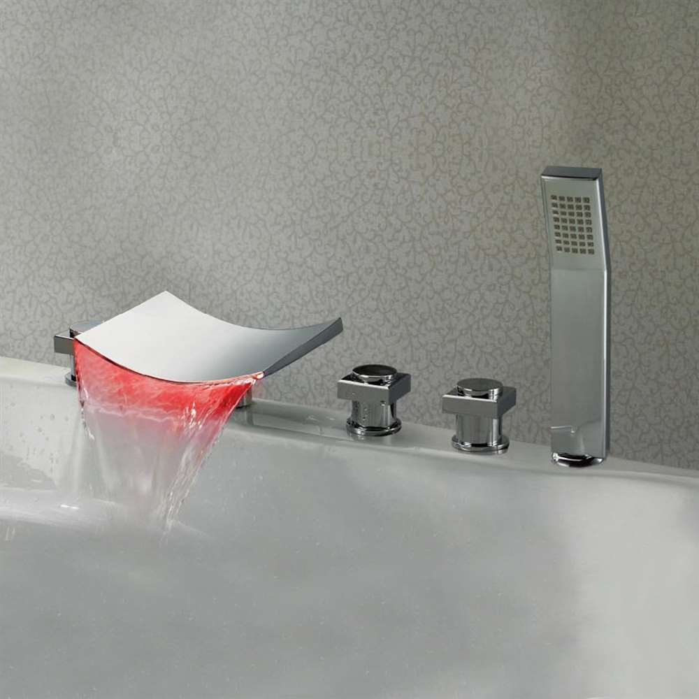 Fontana LED Triple Handle Bathtub Faucet