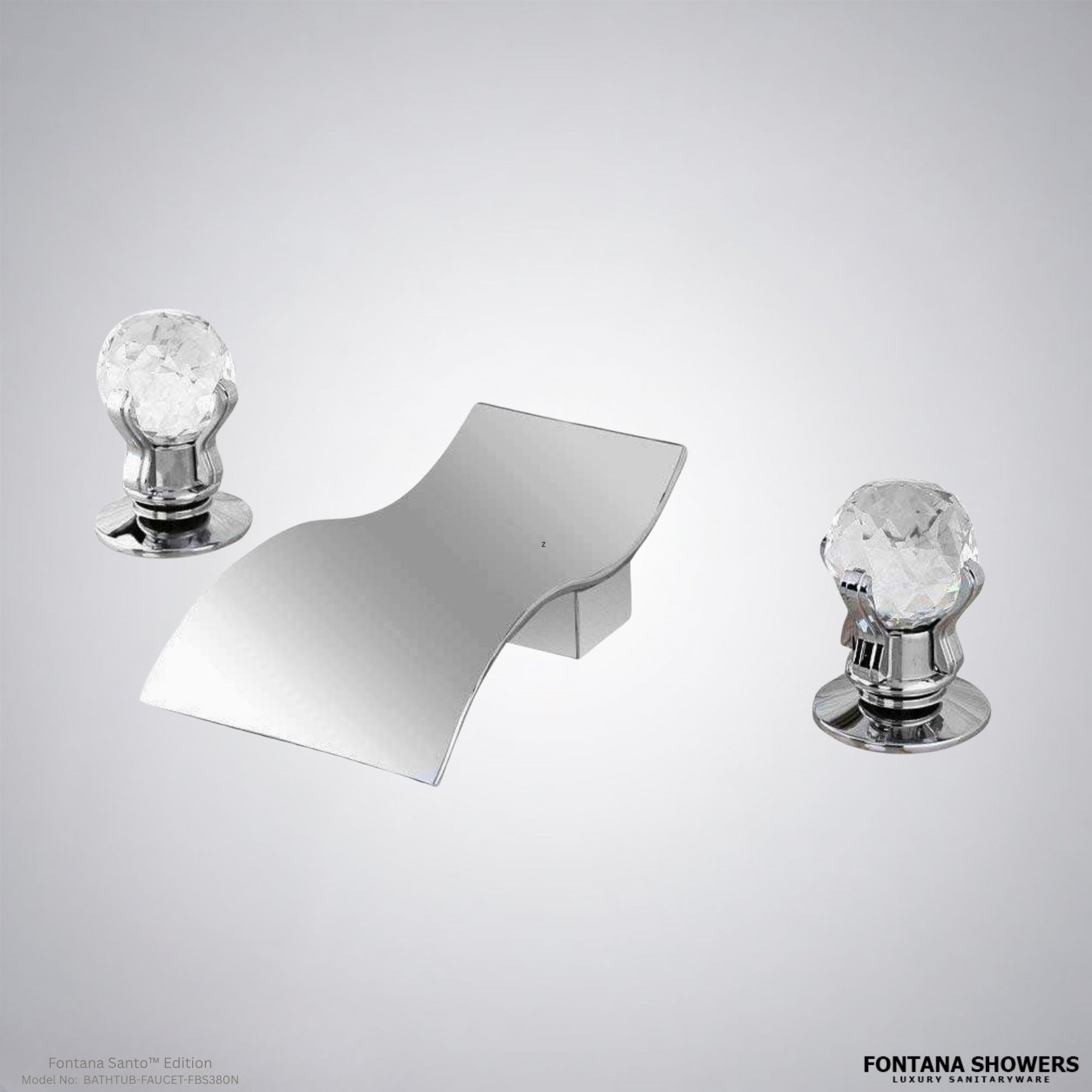 Fontana Santo Chrome Waterfall Bathroom Sink Faucet