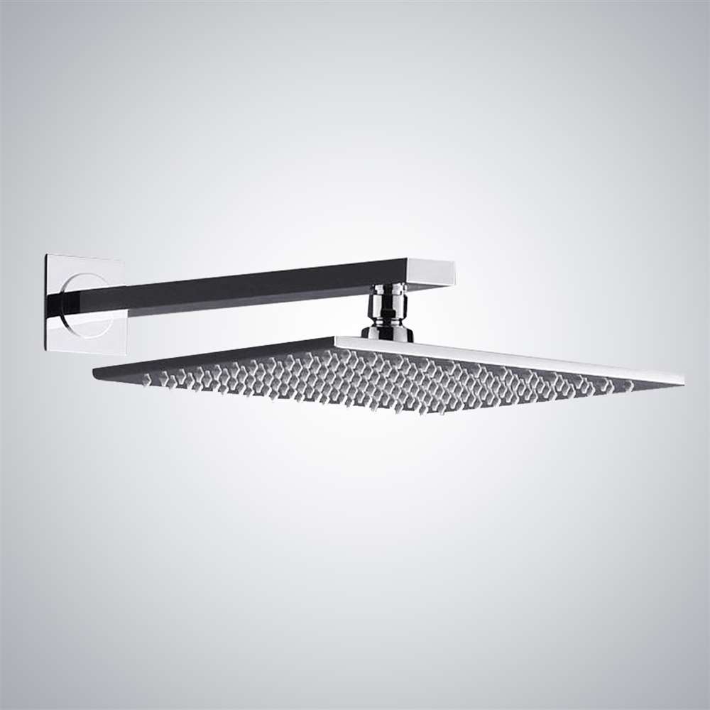 Chrome Finish Solid Brass Square LED Shower Head
