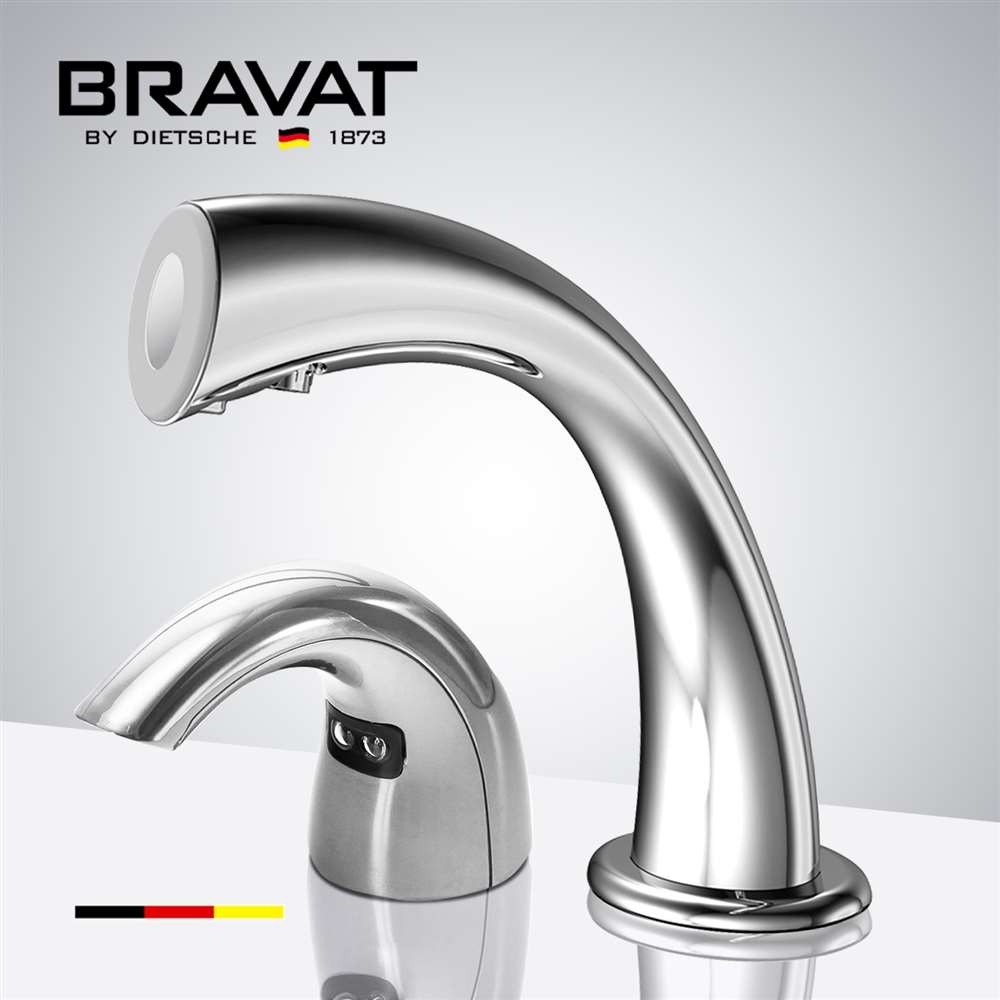 Bravat Commercial Automatic Soap Dispenser and Sensor Faucet Set