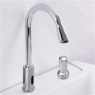 Houzz Touchless Bathroom Faucet  Fontana Commercial Chrome Automatic Sensor Faucet with Manual Soap Dispenser