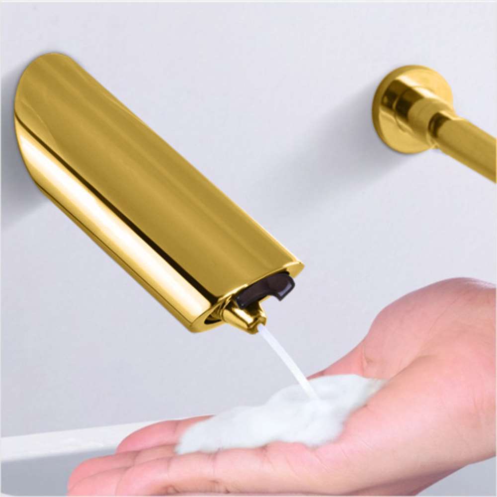 Wall Mounted Motion Sensor Liquid Soap Dispenser Gold Finish
