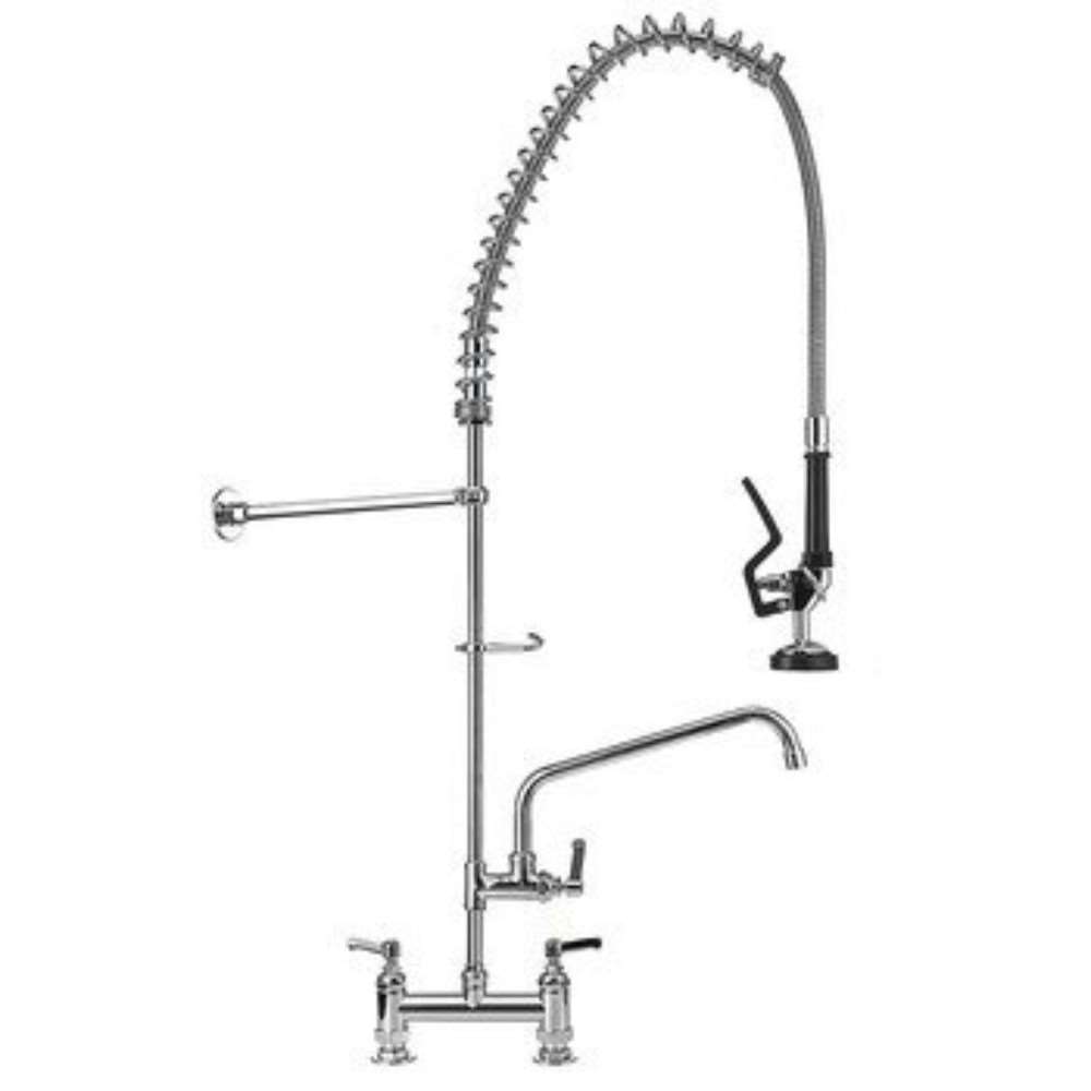 Fontana Chrome Kitchen Sink Faucet Spray Arm Twin Handles