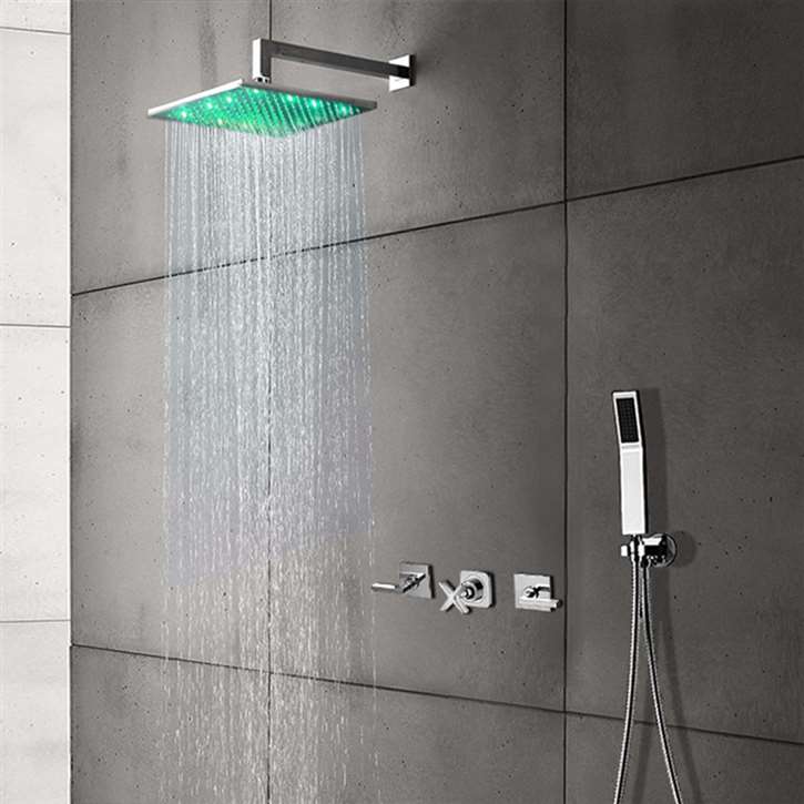 LED Color Changing Shower Head - Shower Head Sizes 8", 10" and 12"
