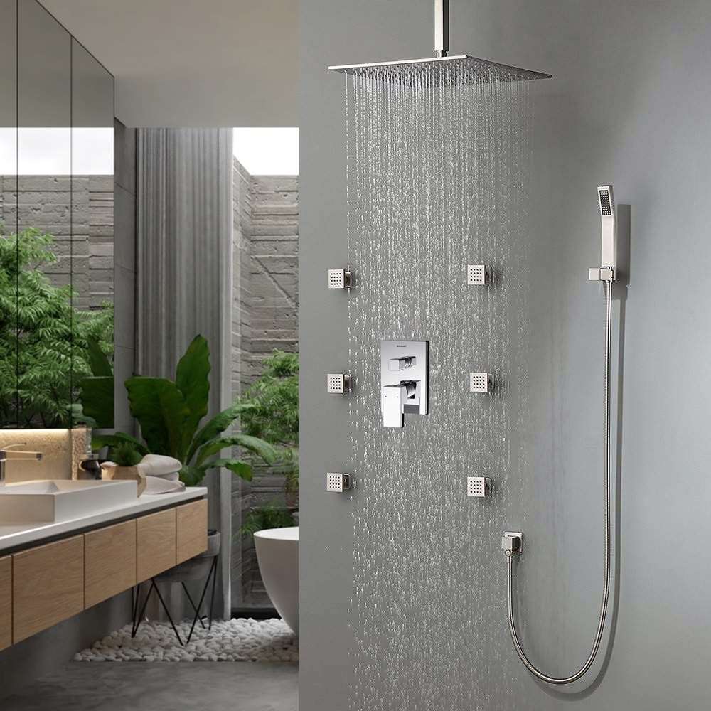 Fontana Thermostatic Rainfall Shower System with Body Jets