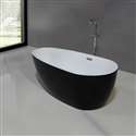 Oval Black & White Combination 63" x 30" x 23" Hotel Bathroom Bathtub