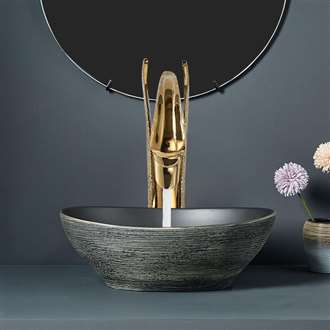 Capri gold touchless faucet and vessel sink