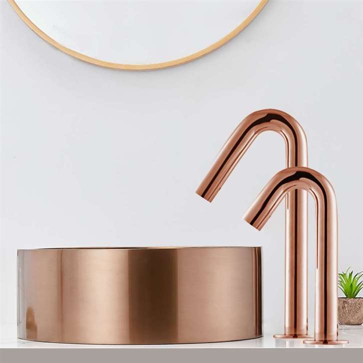 Fontana Vessel Sink and Touchless Motion Sensor Faucet with Auto Liquid Soap Dispenser