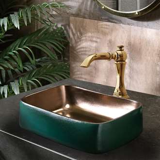 Milano gold thermostatic faucet and vessel sink system
