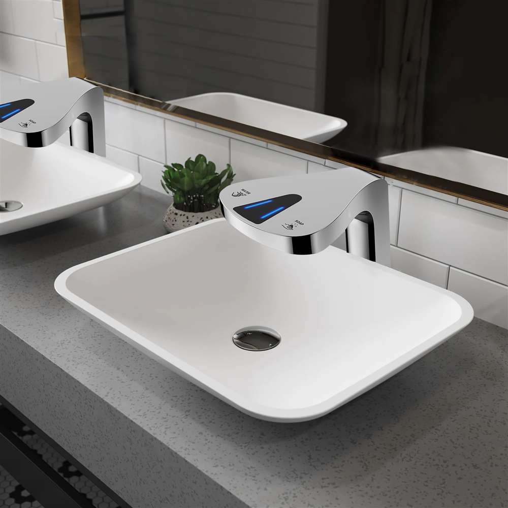 Fontana Vessel Sink with Dual Function Head Touchless Faucet