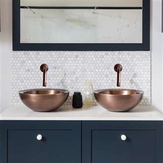 Venezia oil rubbed bronze touchless faucet and vessel sink