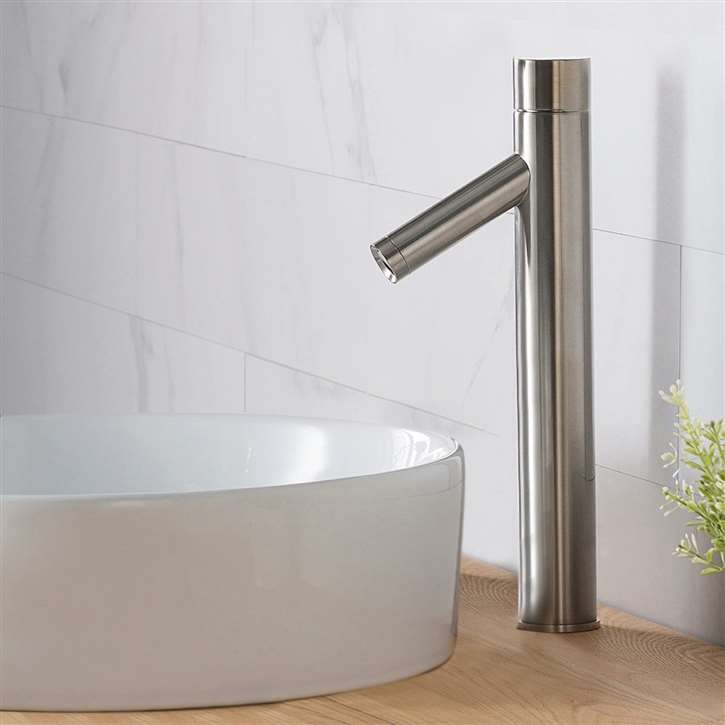 Fontana DSFD0024CL Vessel Sink and Brushed Nickel Touchless Motion Sensor Faucet